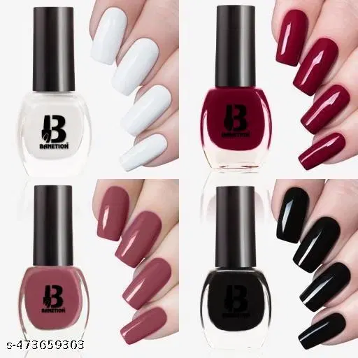 Banetion Matte Nail Polish, Multicolor, Pack of 4
