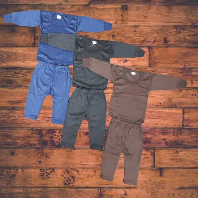AXOLOTL Woolen Blend Unisex Thermal Set combo, Pack of 3 (Multicolor, 0-3 Months) (A-40)