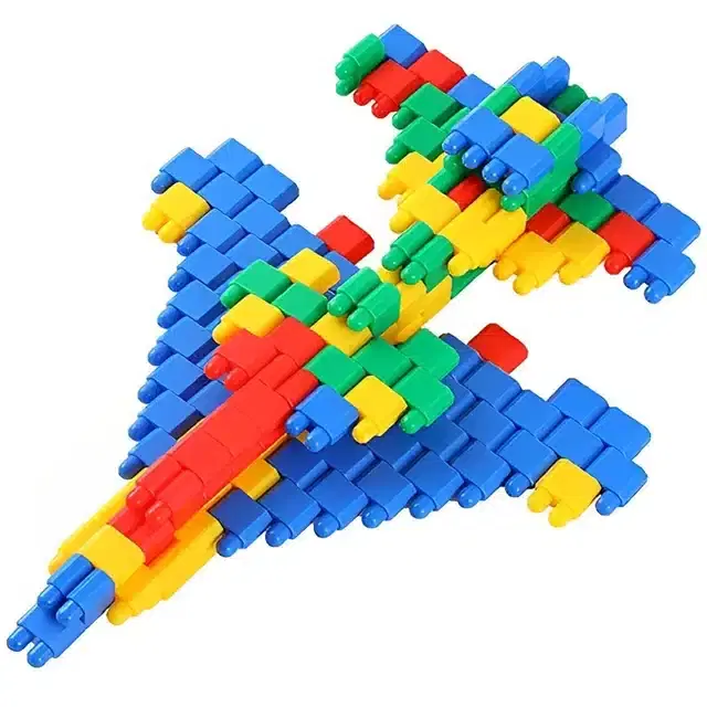 Plastic Educational Bullet 100 Pcs Building Blocks Toy Set for Kids, Multicolor