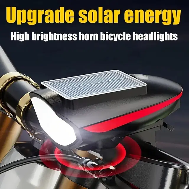 AJRO DEAL SOLAR Rechargeable Bicycle Horn and Light - Mutlicolour LED Front Light, Pack of 1