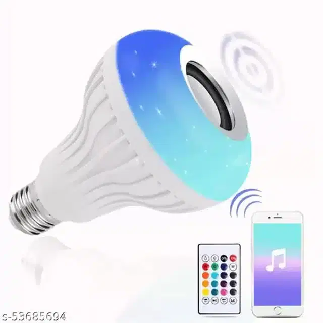 Remote Control Bluetooth Speaker cum LED Bulb, Multicolor