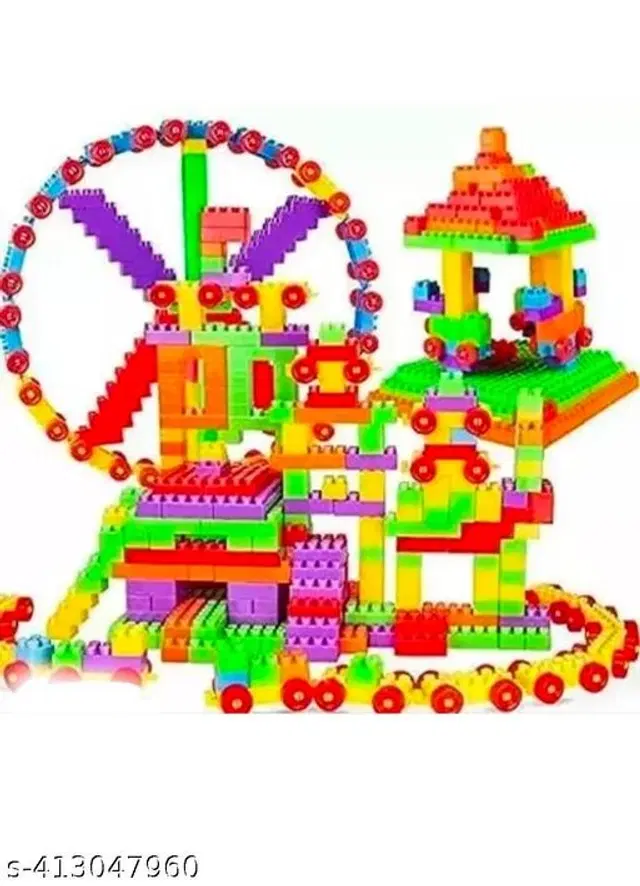 Plastic 60 Pcs Block Toys Set for Kids, Muticolor, Set of 1