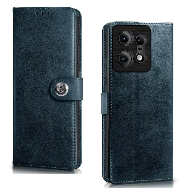 Artificial Leather Mobile Flip Cover for Motorola Edge 50 Pro 5G, Blue