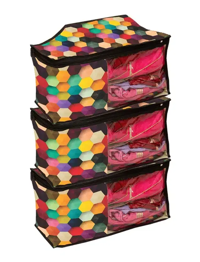 PVC Saree Blouse Cover, Assorted, Pack of 3