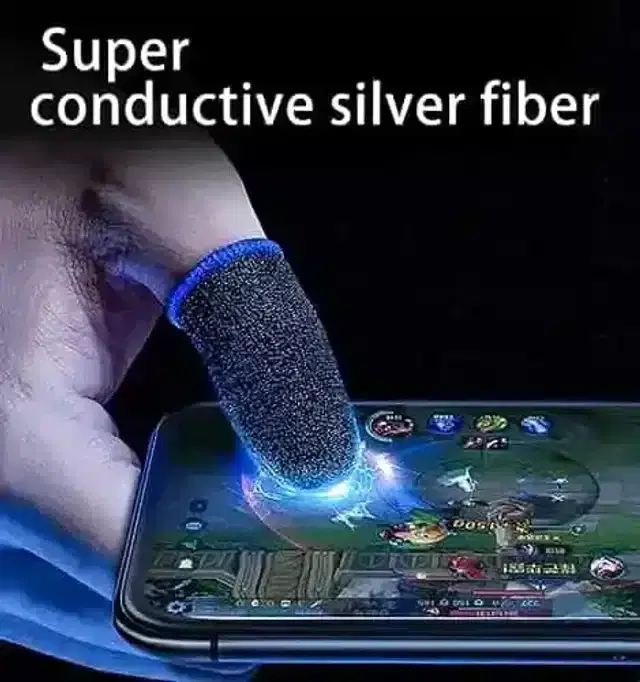 K Kudos Sweatproof Smooth & Responsive Touch Gaming Finger Sleeves, Pack Of 2