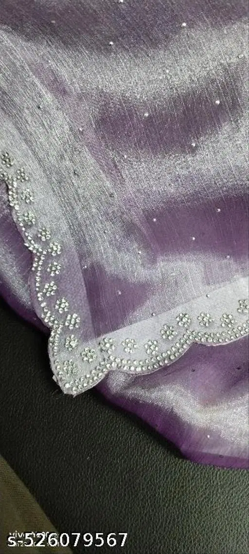 Jimmy Choo Embellished Saree For Women, Purple