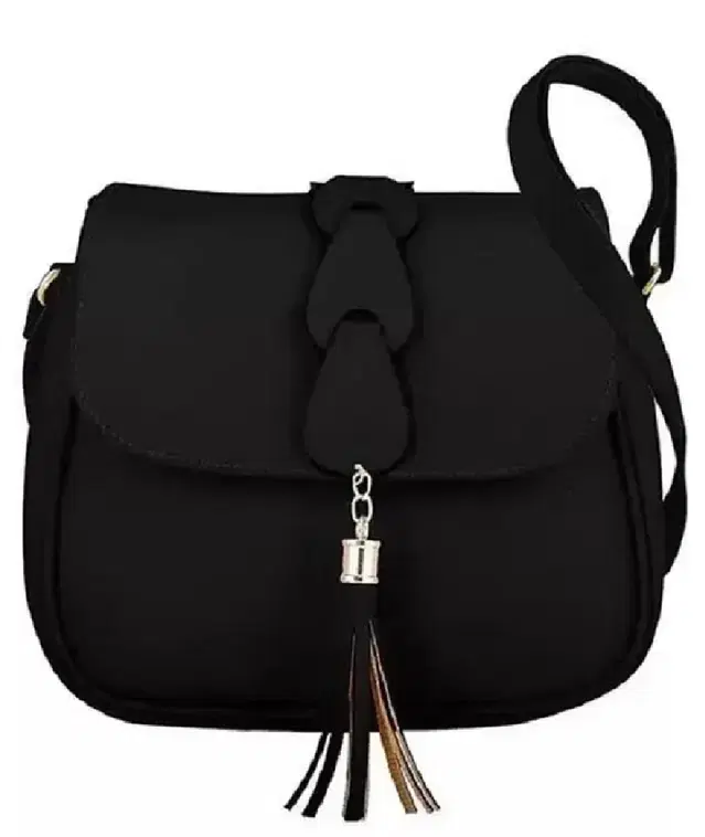 PU Sling Bag for Women (Black)