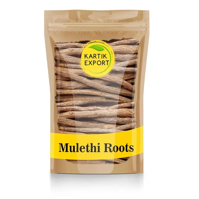 Kartik Export Mulethi Root Stick  250 Grams for Sore Throat Care - Licorice Roots - Mulethi Liquorice For Eating