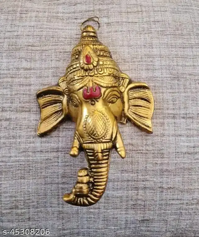 Ganesh Ji Face Wall Hanging, Gold