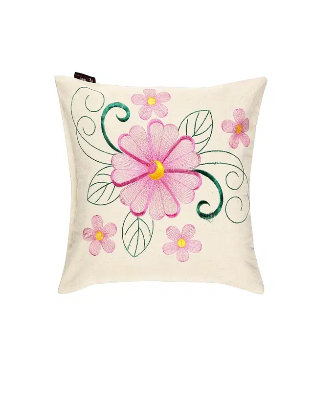 Cotton Cushion Cover, Off White, 16x16 inches