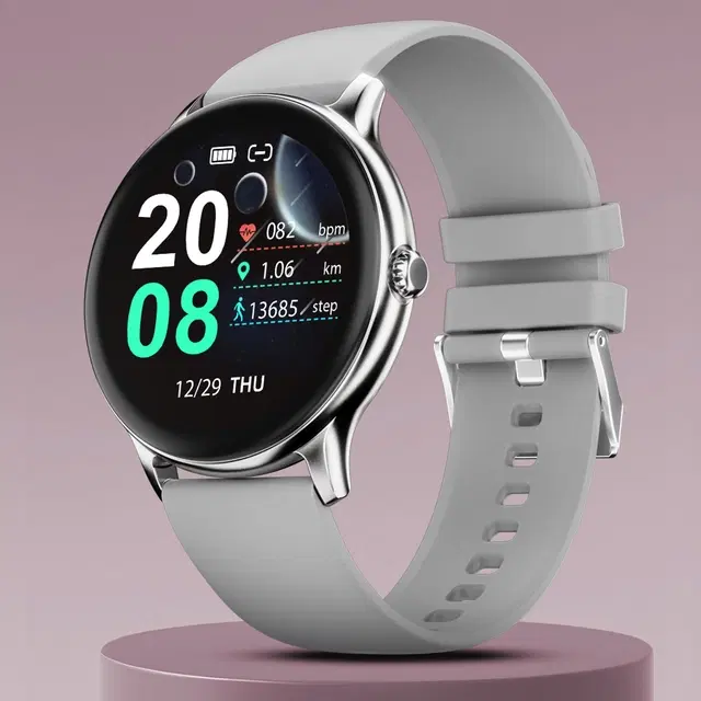 Fire-Boltt Hurricane 33.02mm (1.3) Curved Glass Display With Bt Calling, 100+ Sports Modes Smartwatch (Silver Grey Strap, Free Size)
