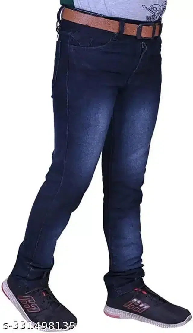 Denim Jeans for Boys (Black, 9-10 Years)