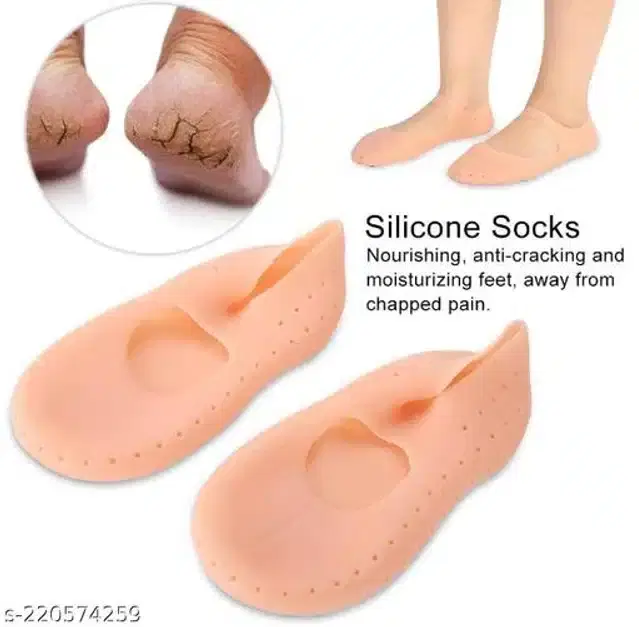 Moisturizing Silicon Gel Socks, Beige