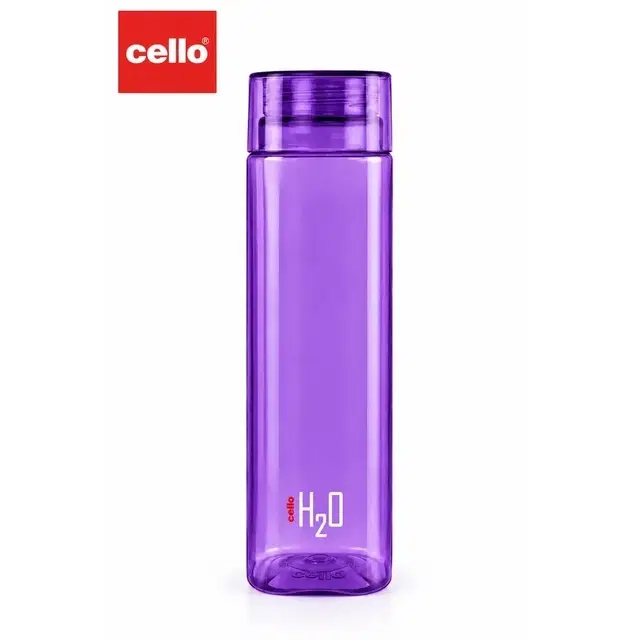 Cello H2o Round Bottle, 1000 ml, Purple | BPA-Free & Food-Grade | Leak-Proof Cap
