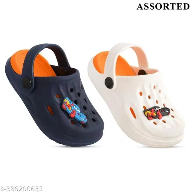 Clogs for Kids, Pack of 2 (Navy Blue & White, 2-2.5 Years)