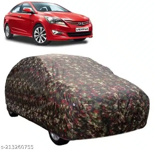 Taffeta Waterproof Car Cover for Hyundai Fluidic Verna 4S, Multicolor