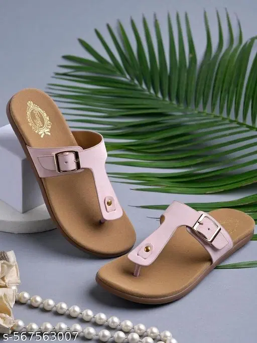 Shoetopia Girls Solid Flat Sandals Pink Size 6
