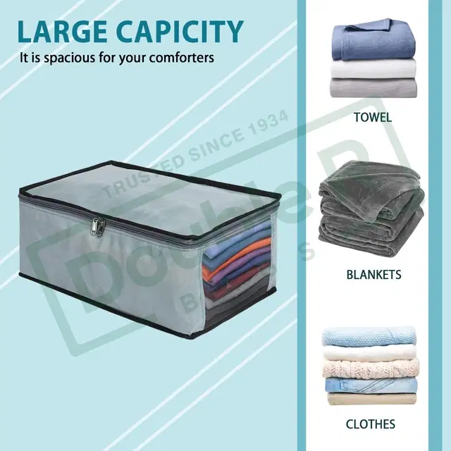 TerraHome x Double-R Shirt Organizer for Men | Foldable Clothing Storage Box | Closet Organizer for Shirts, T-Shirts & Jeans | Wardrobe Organizer (Grey, 42x27x17 cm, 1 Compartment)