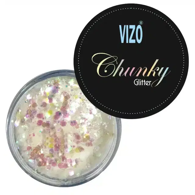 Vizo Chunky Eye Makeup Glitter Powder, White