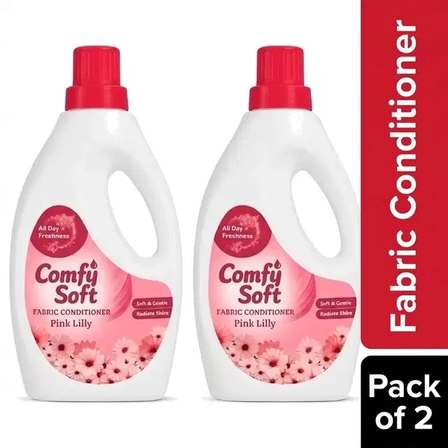 Comfy Soft Fabric Conditioner Pink Lilly 2X1L (Pack of 2)