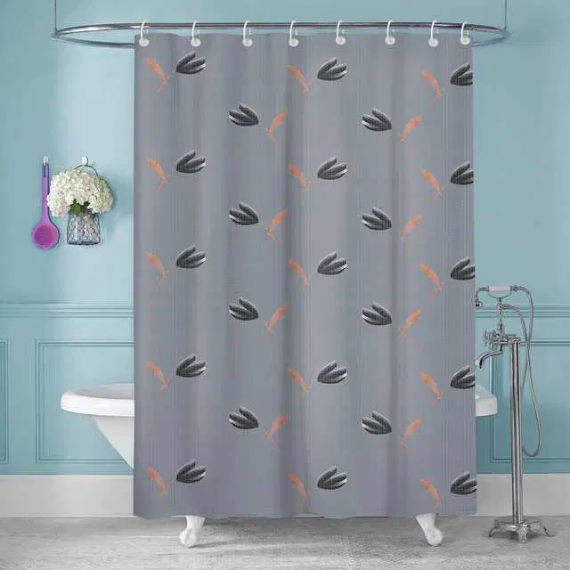 E-Retailer PVC Waterproof Shower Curtain, Grey, 84X54 Inches, SPM-19