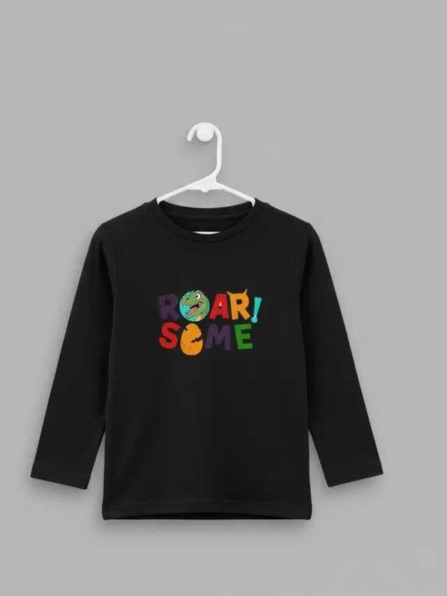 Cotton Printed T-Shirt For Kids, Black, 2-3 Years, Pack Of 1