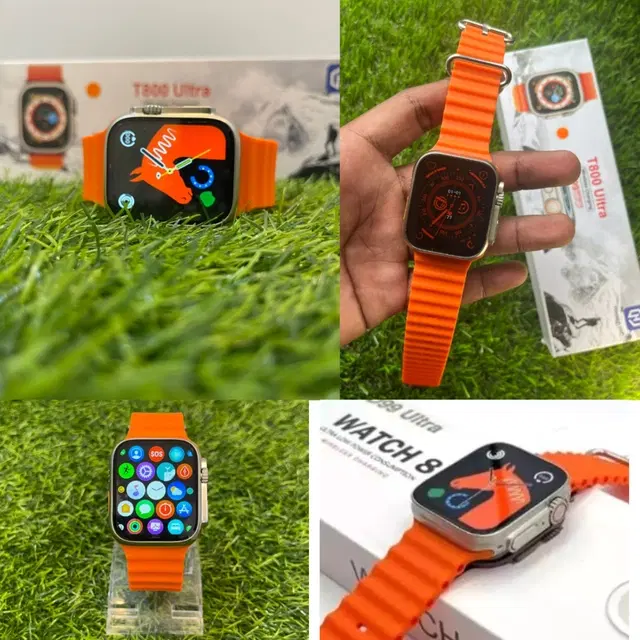 Silicone Strap S8 Ultra Smart Watch, Orange, Pack of 1