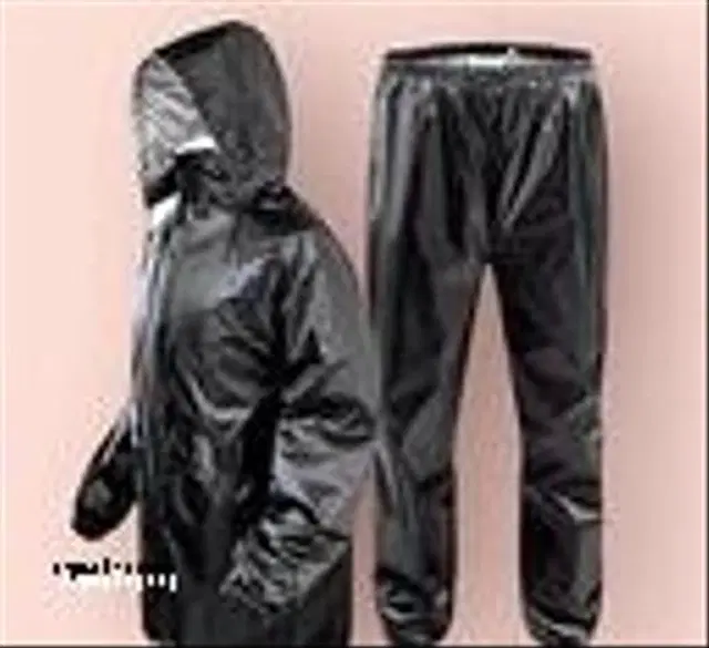 Synthetic Rain Coat for Men, Black, M