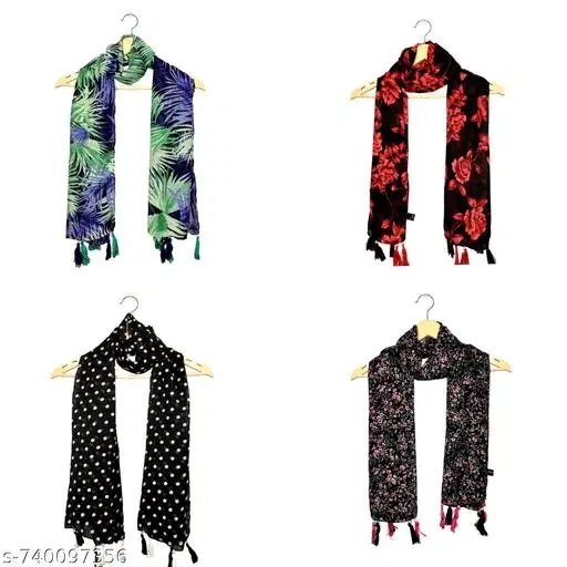 Stylish Ladies Scarves for Women, Pack of 4
