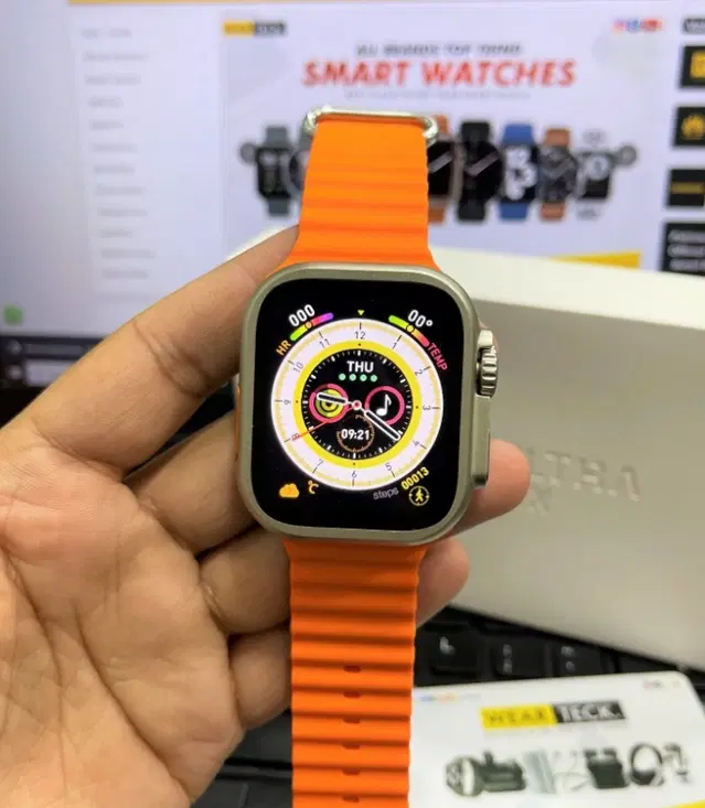Nylon Strap Smart S8 Ultra Smart Watch for Men & Women, Orange