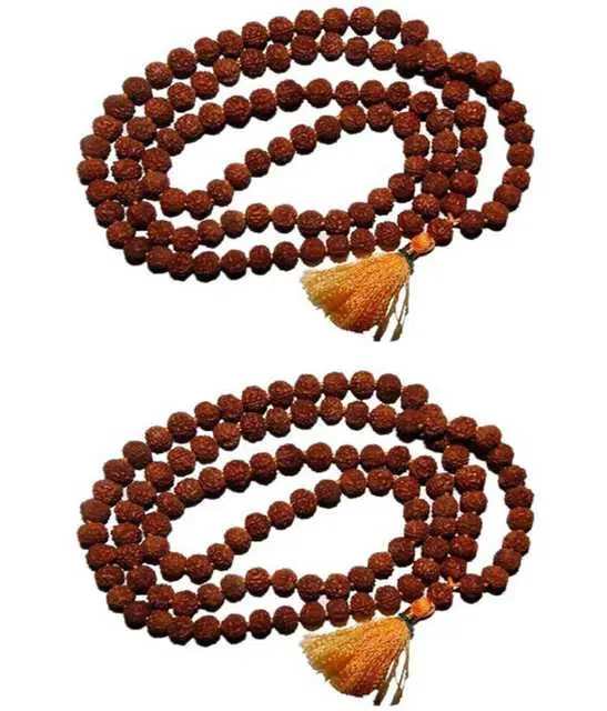 BHARDWAJ RETAILS rudraksha mala gold capped, Pack of 1 (Assorted) (BR88)