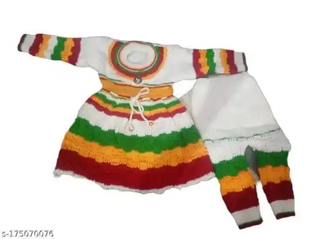 Woolen Sweater & Pant for Girls (Multicolor, 0-3 Months)