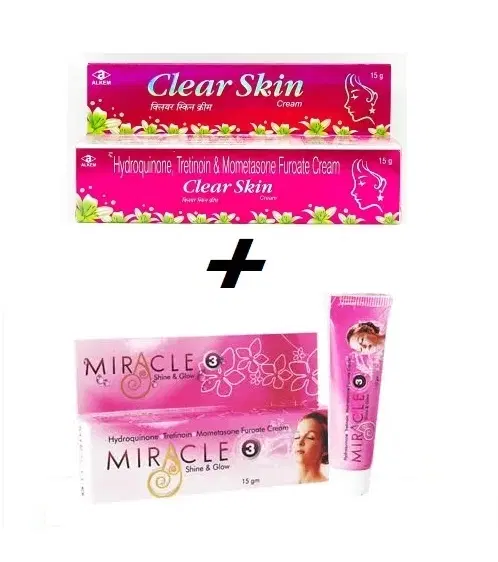 Combo of Clear Skin & Miracle Face Creams, 15 g, Set of 2