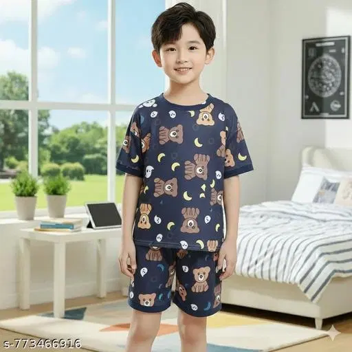 Night Suit for Boys (Blue, 8-9 Years)