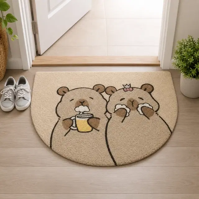 Capybara anti-slip Noodle D- Shape Bath Mat [38x58 cm]