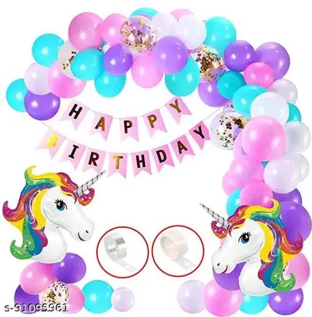 Birthday Party Decoration Kit, Multicolor, Set of 50