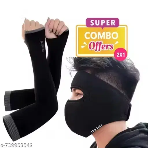 Motorcycle Head & Face Cover (Black, Free Size)