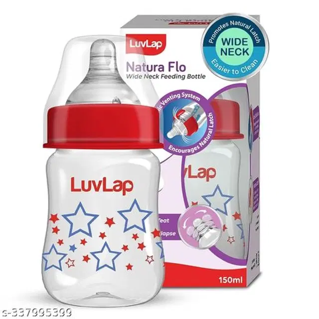 LuvLap Plastic Feeding Bottle for Baby, Multicolor, 150 ml