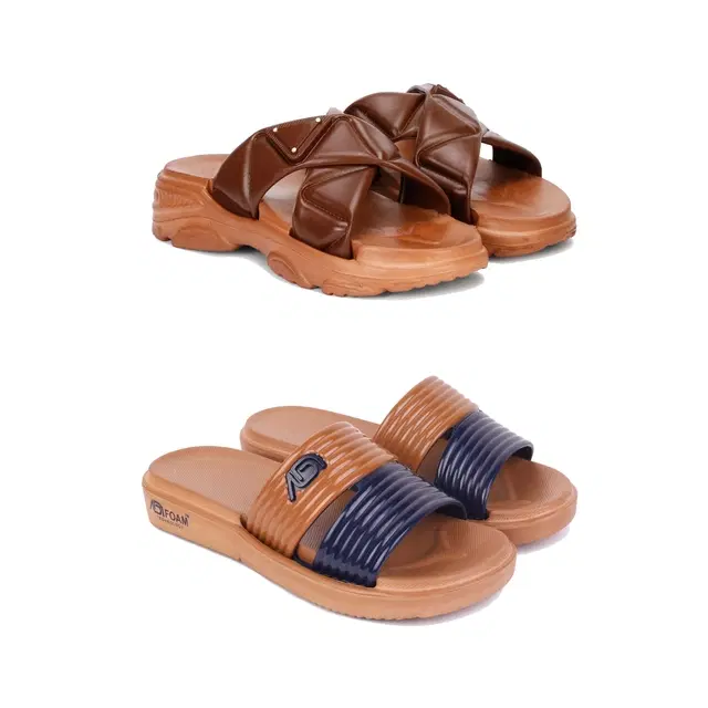 Sliders for Women, Set of 2 (Multicolor, 5)