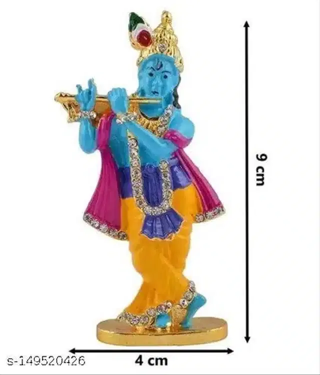 Lord Krishna Car Dashboard Idol, Blue