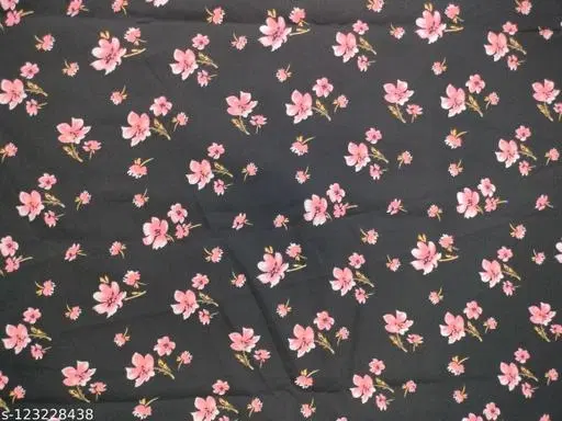 Crepe Fabric for Women (Black, Un Stitched)