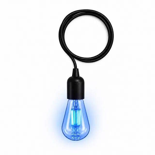 Energy Saving Filament E26 Base Light Bulb With Holder, Blue
