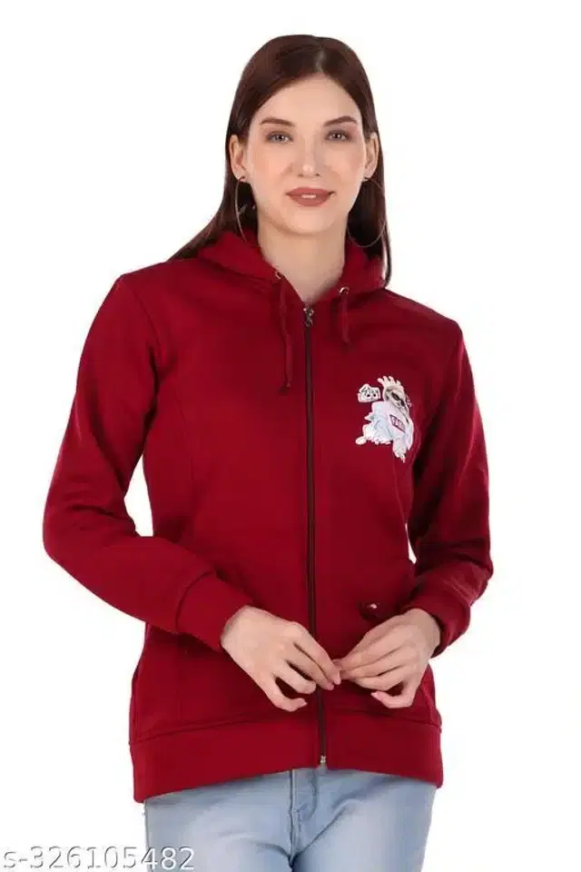 Polyester Sweater for Women (Maroon, M)