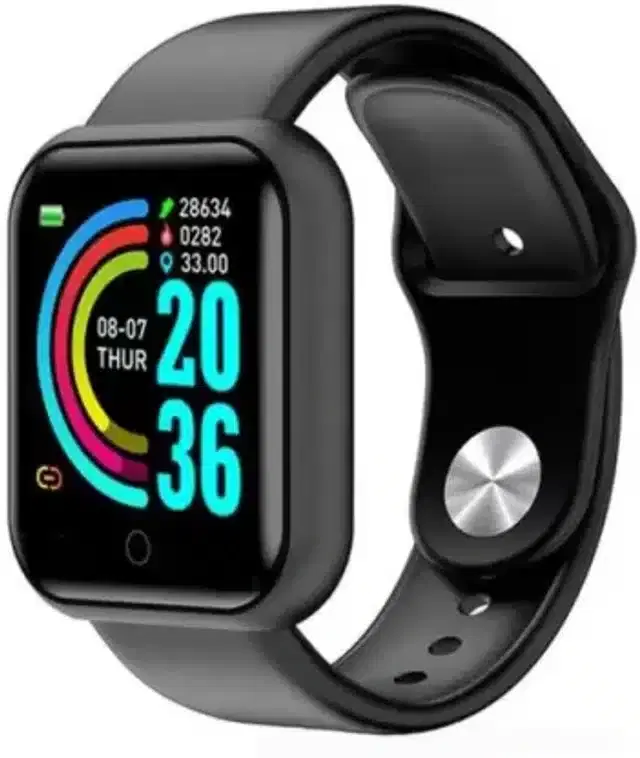 D20 Smart Watch for Unisex, Black