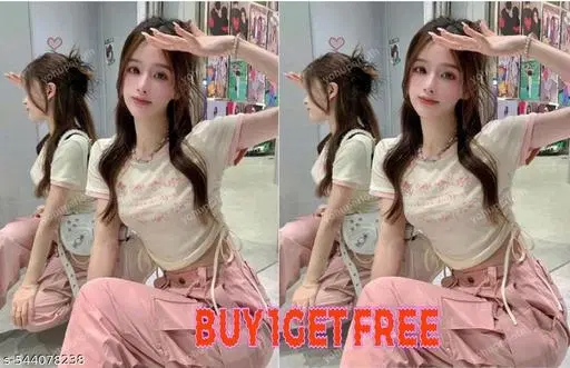 Cotton Blend Top for Women, White (XS)