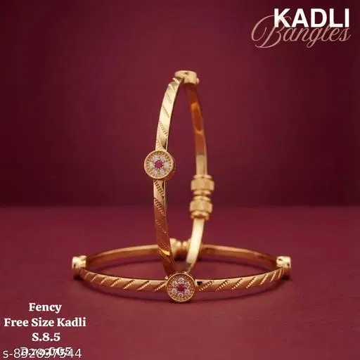 American Diamond Kadali for Women (Gold Plated, Gold, Free Size)