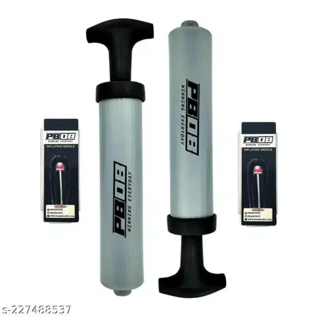 Plastic 2 Pcs Air Pumps with 2 Pcs Inflation Needles, Grey & Black, Set of 2