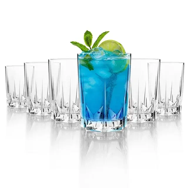 Cello Estonia K-Series Glass Tumbler, 250 ml | Set Of 6 | Lead-Free Toughened Glass | Dishwasher Safe | Water, Juice & Cocktail Glass For Home, Office & Parties