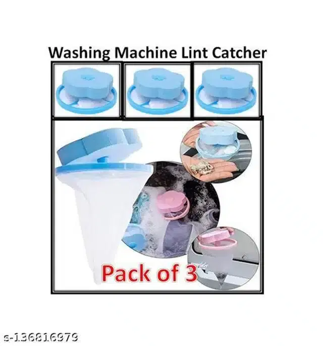 Washing Machine Dryer Lint Filter, Blue, Pack of 3