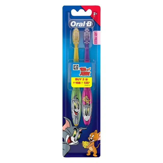 Oral-B Kids Toothbrush Tom & Jerry Extra Soft Bristles (Pack Of 3)